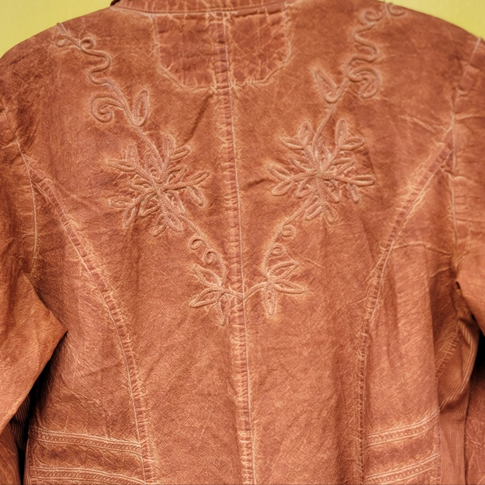 Inca Cottons Peruvian Embroidered Cotton Blouse L Boho Western Cottagecore - Picture 6 of 11